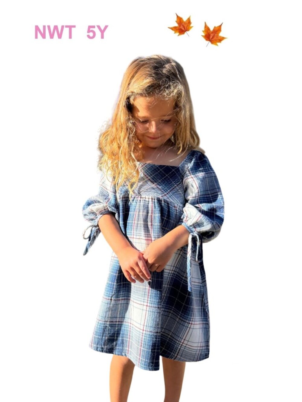 Vignette Blue Plaid Cotton Dress - Size 5Y